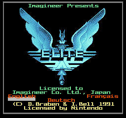 Elite title screen for NES